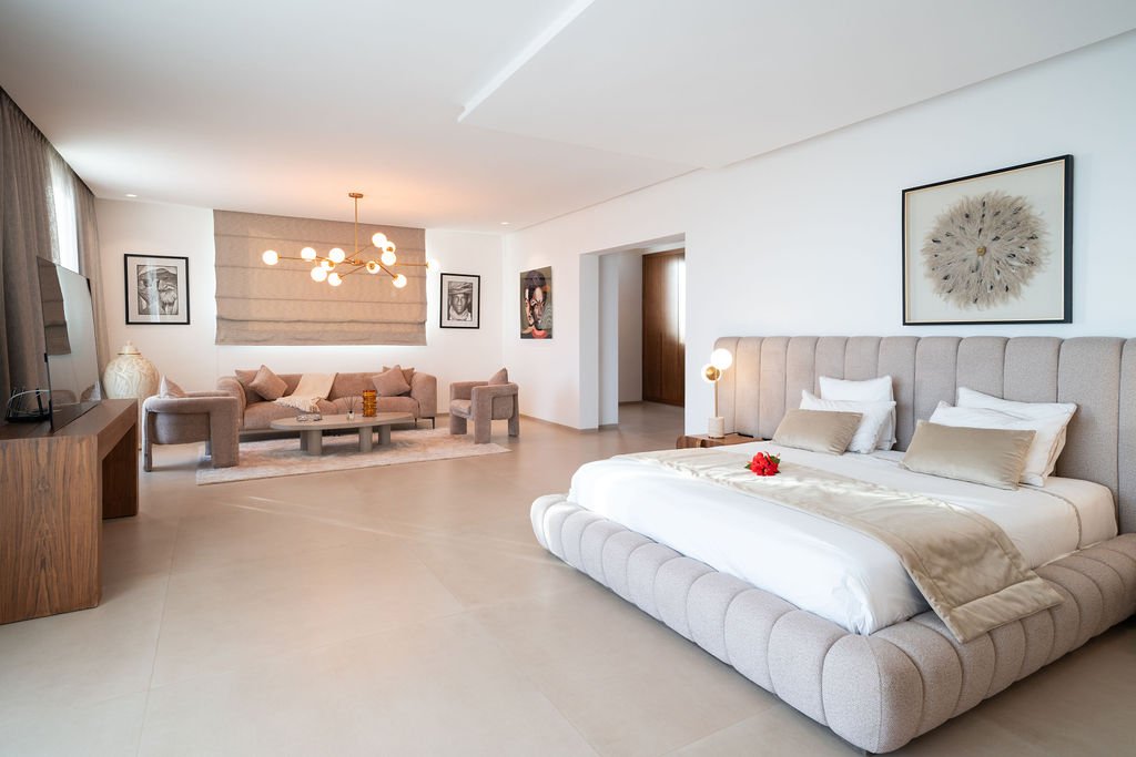 Suite de la villa Dar Al Bahja, literie haut de gamme