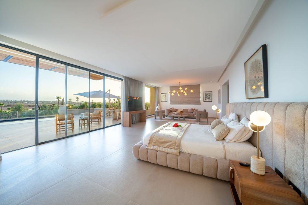 Suite de la villa Dar Al Bahja, literie haut de gamme